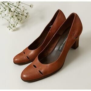 ETIENNE AIGNER Leather Everett Brown Block Heel Shoes Size 6 FAST SHIP 3411-15